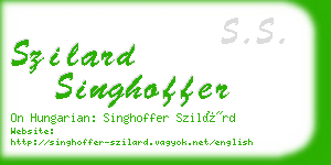 szilard singhoffer business card